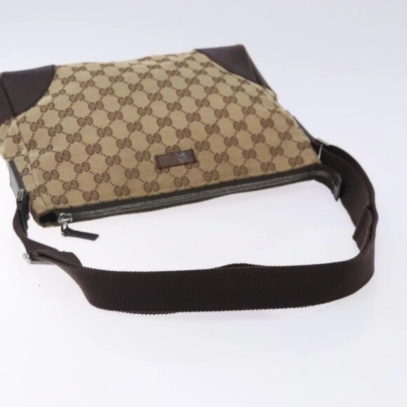 GUCCI GG Canvas Shoulder Bag Beige Silver 114273 Auth gh243 - Picture 8 of 16